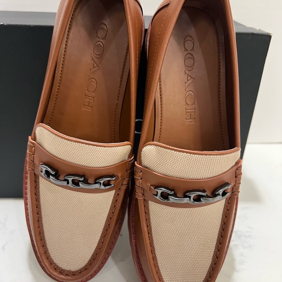 Coach Brown and Cream Chunky Loafers - Picture 6 of 7